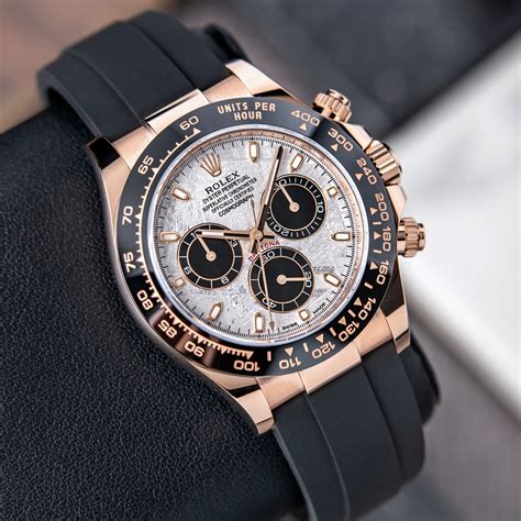 rolex rose gold daytona black dial|18k gold Rolex daytona cosmograph.